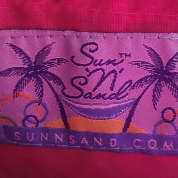 Sun N Sand Straw Beach Woven Tote Bag Colorful Flowers - Picture 3 of 5